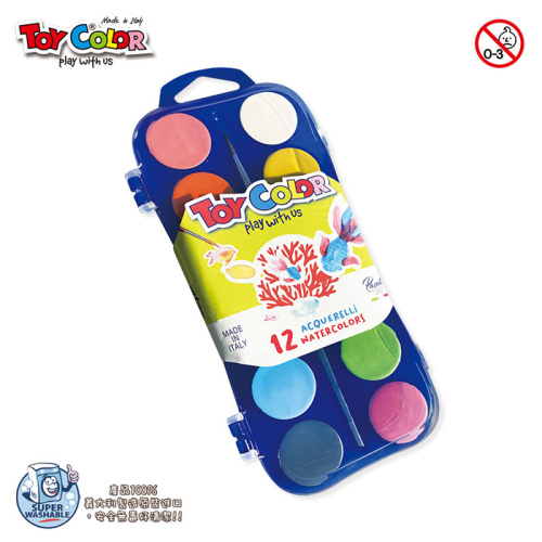 【ToyColour】兒童固體水彩(12色)  (PA-03) 